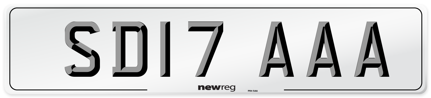 SD17 AAA Number Plate from New Reg